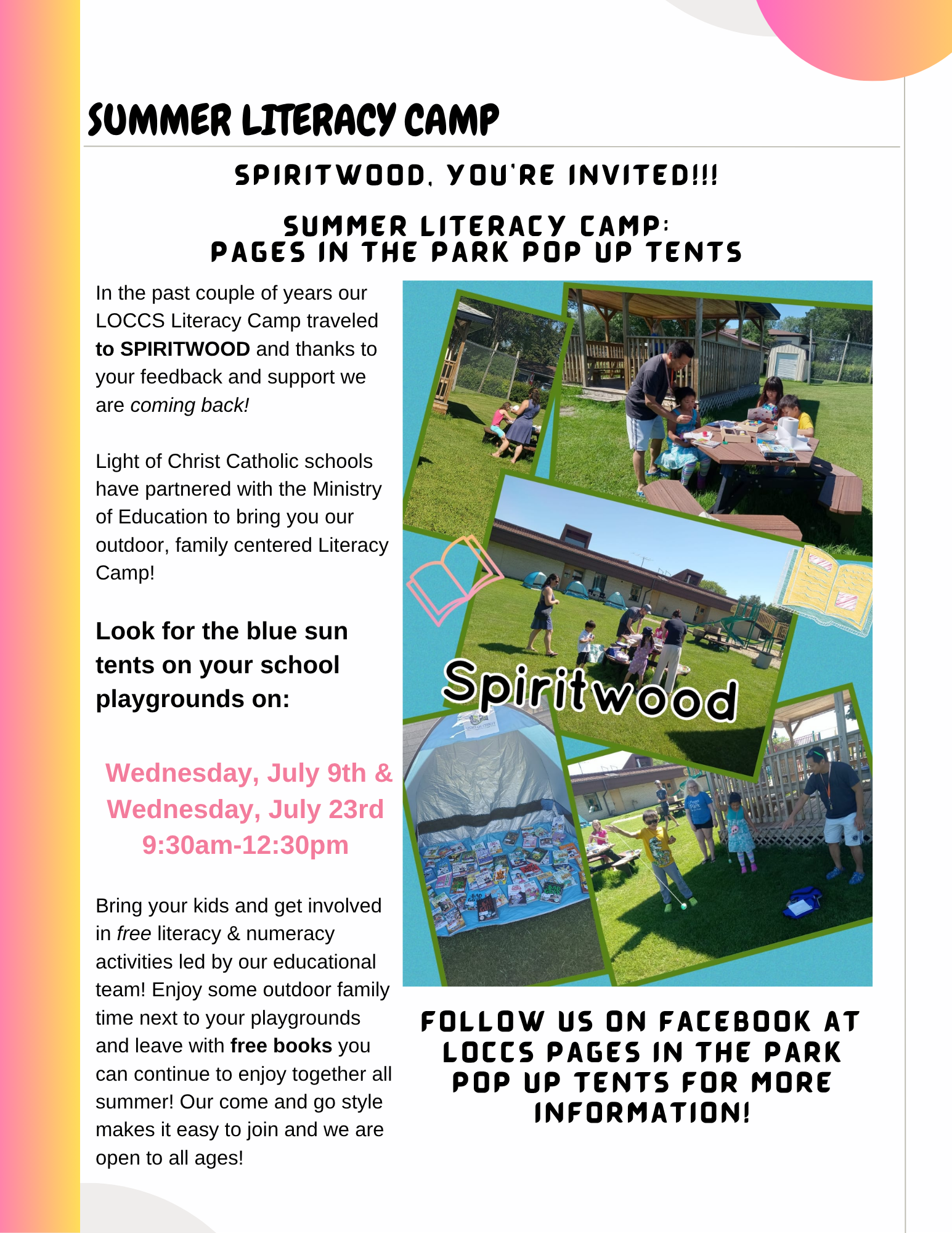 Literacy Camp-Pages in the Park