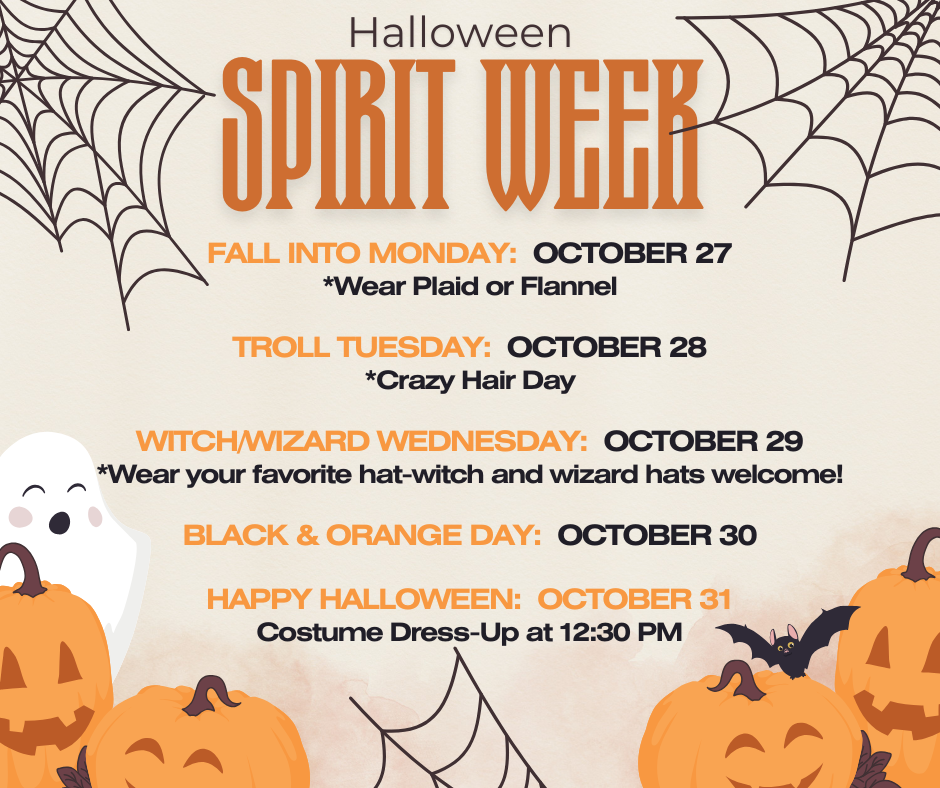 Halloween Spirit Week (October 27-31)