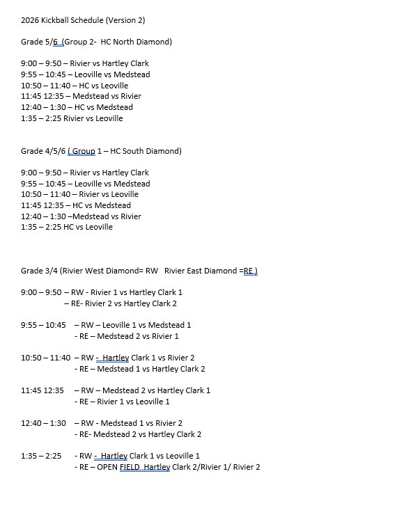 Grade 3-6 Kickball Tournament