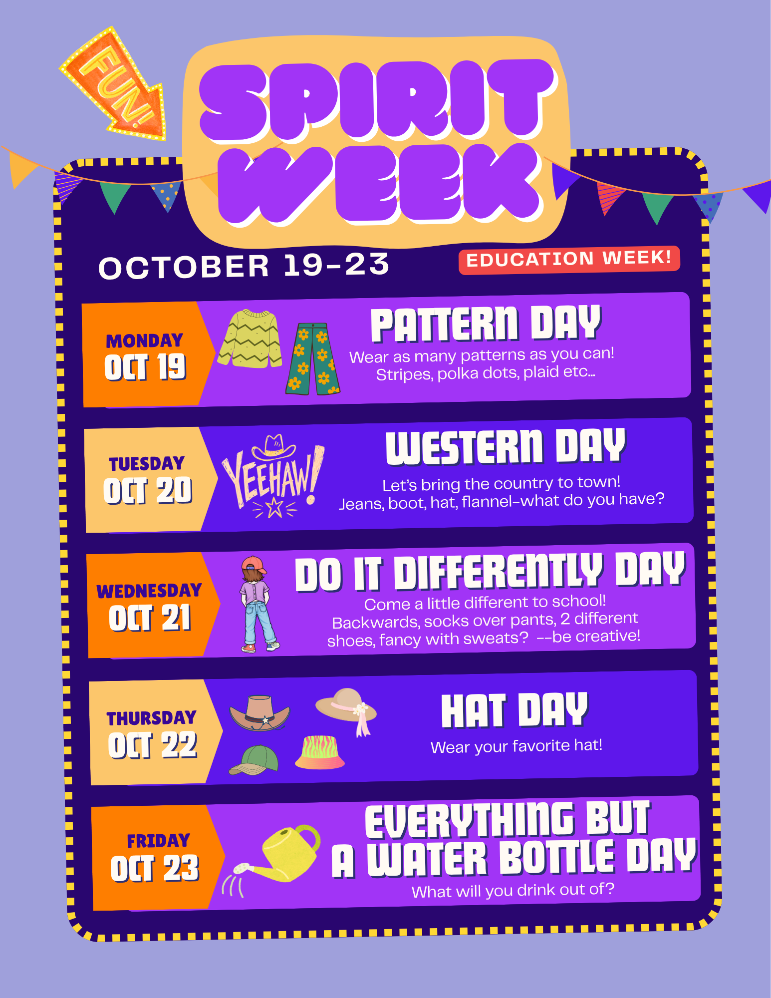 Spirit Week (October 19-23)